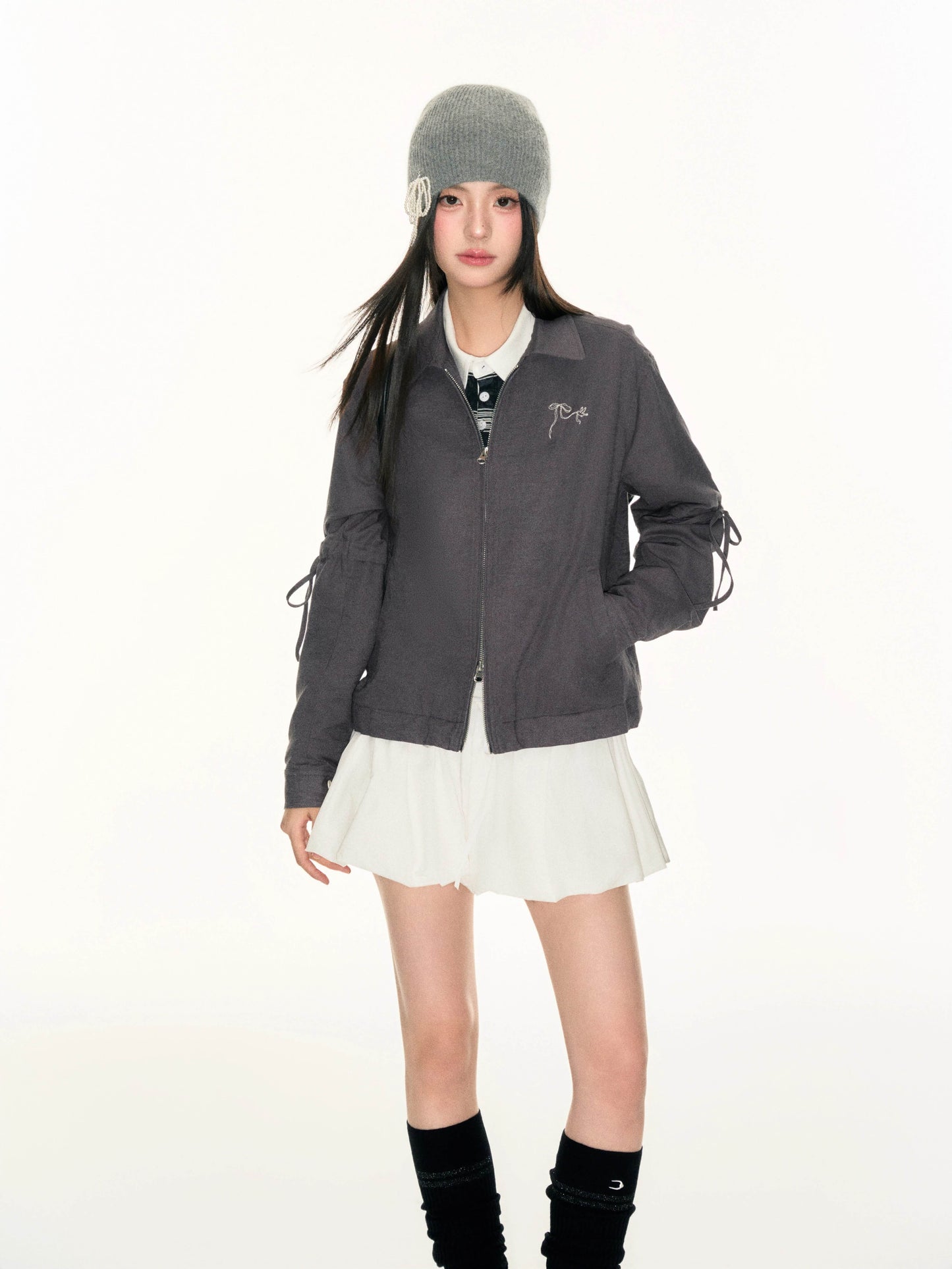 Fluffy Charm Ribbon Blouson（全2色）