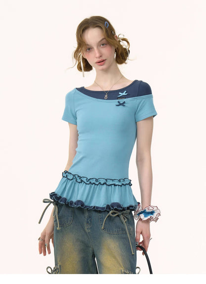 Bicolor Sweet Ribbon Tops