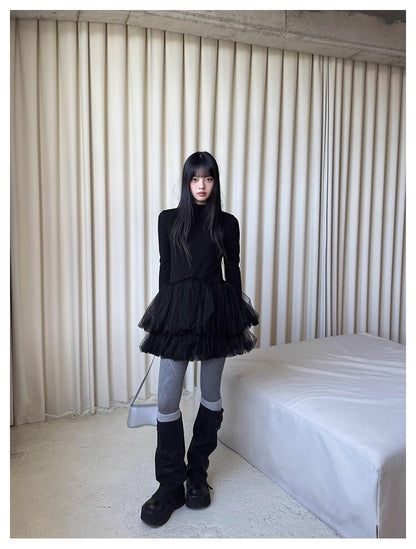 Black Swan Fluffy Tulle Short Dress
