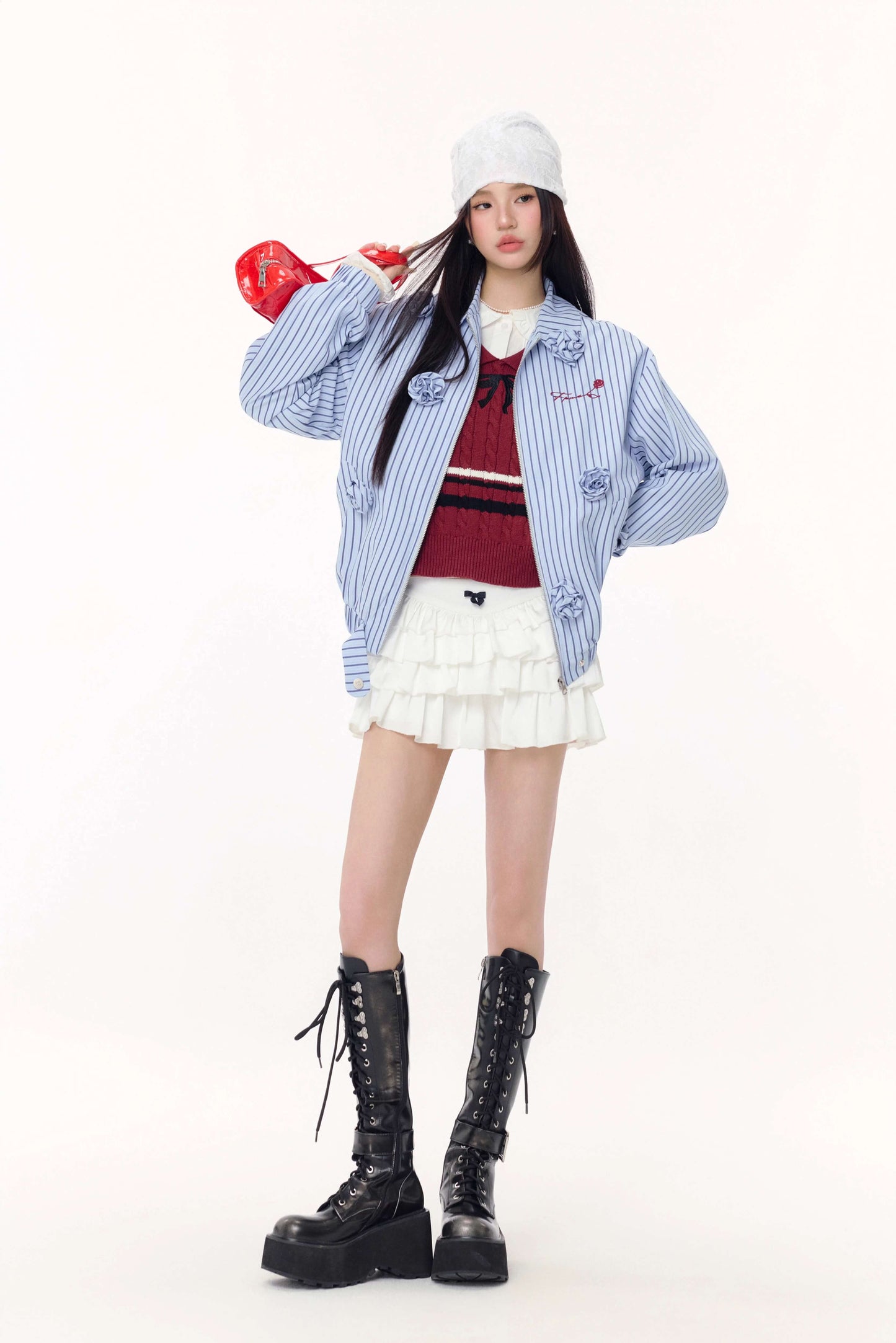 Rosette Petal  Stripe Blouson（全2色）