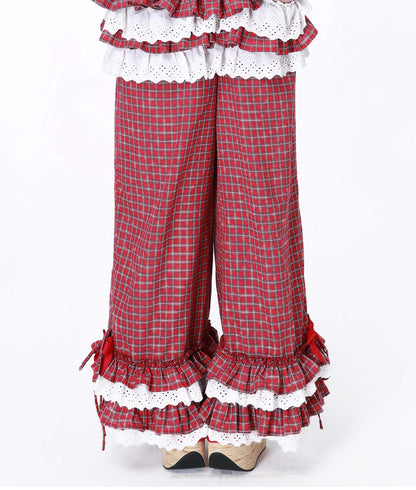 Candy Sweet Check Frill Pants