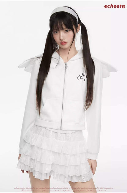 Angel Wing Zip Sweater Hoodie