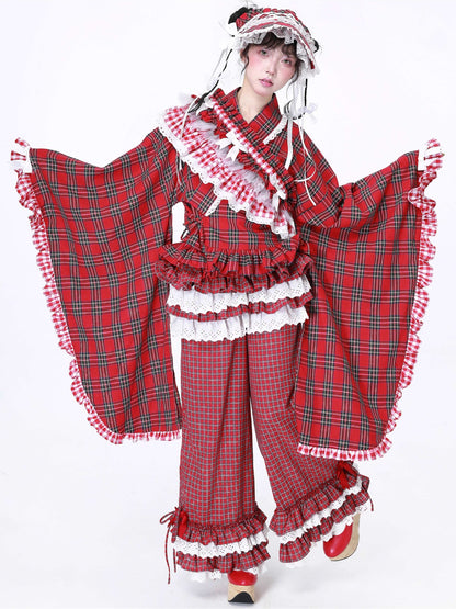 Candy Sweet Check Frill Pants