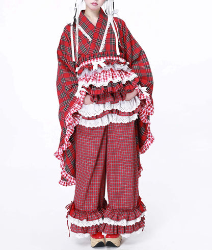 Candy Sweet Check Frill Pants