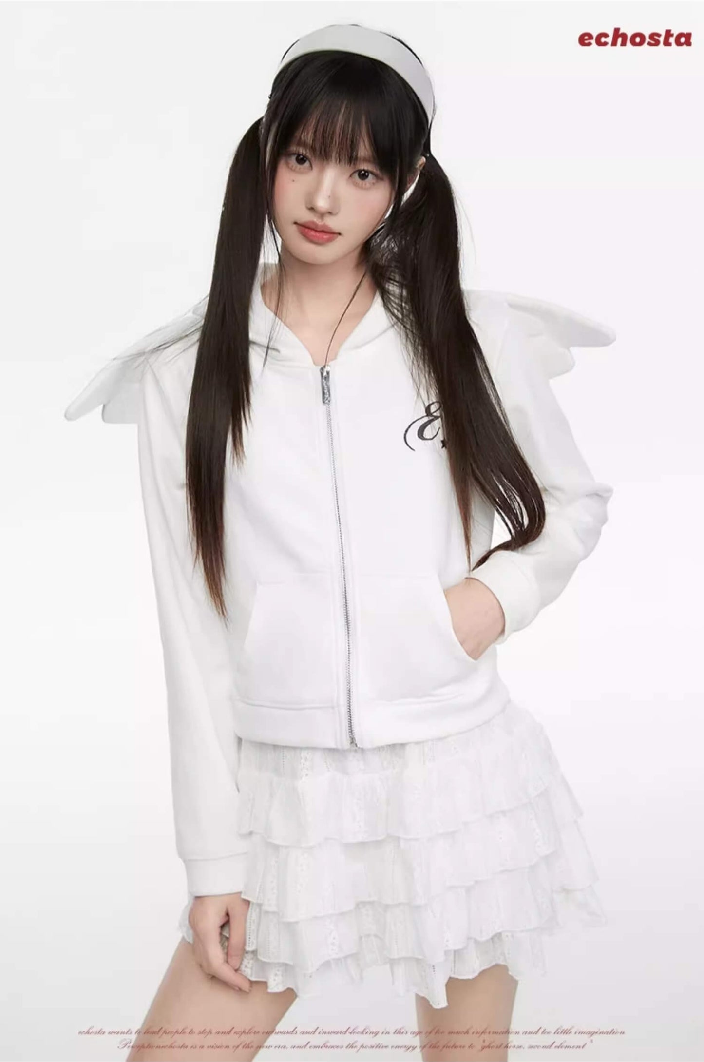 Angel Wing Zip Sweater Hoodie