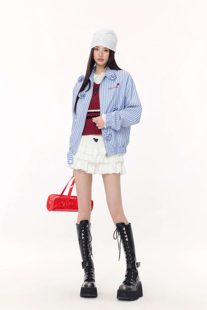 Rosette Petal  Stripe Blouson（全2色）