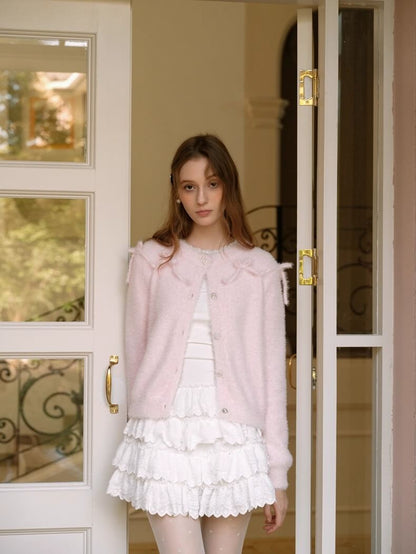 Fluffy Ribbon Bijou Cardigan