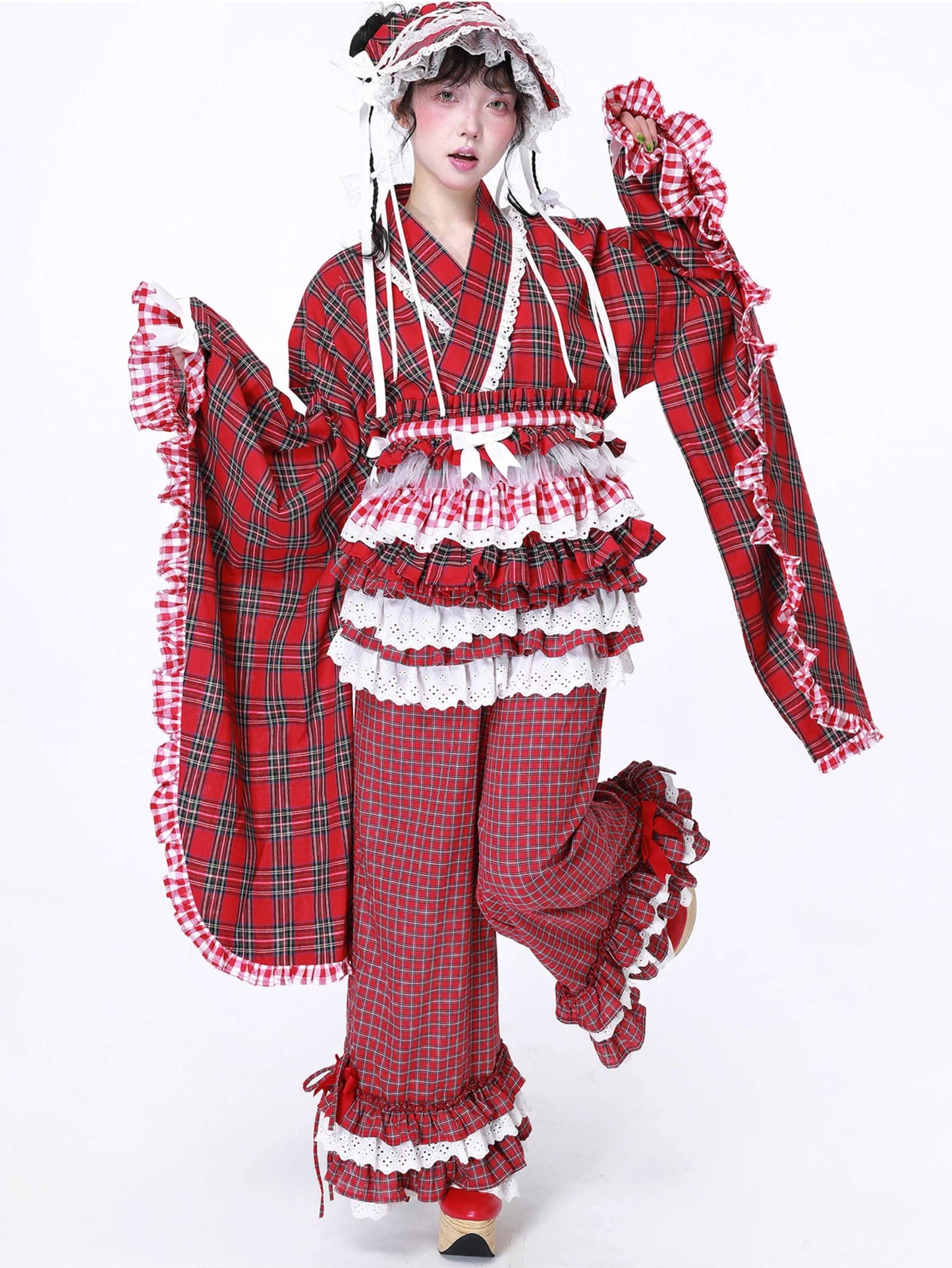 Candy Sweet Check Frill Pants