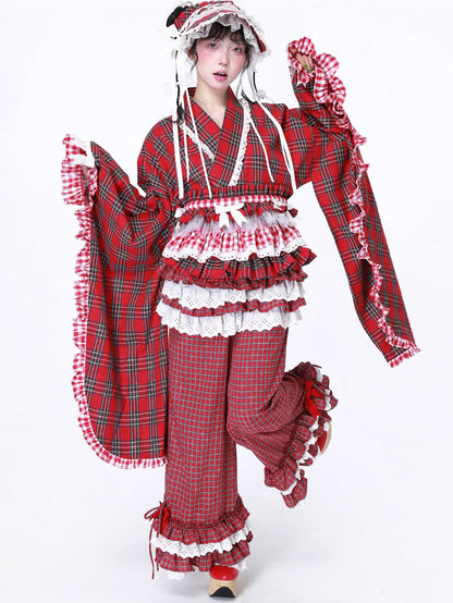 Candy Sweet Check Frill Pants