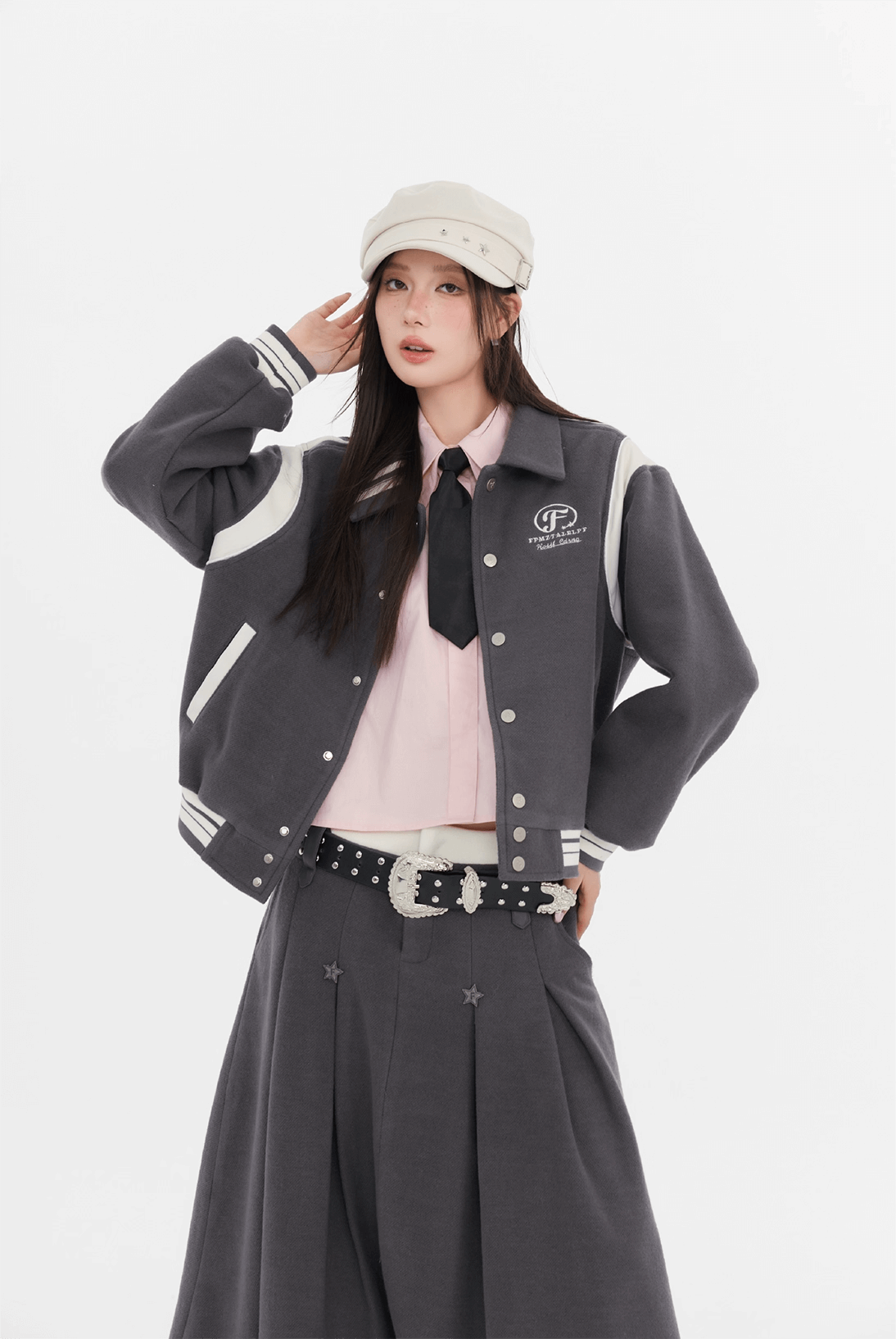 Twinkle Line Collar Sweet Skirt（全2色）