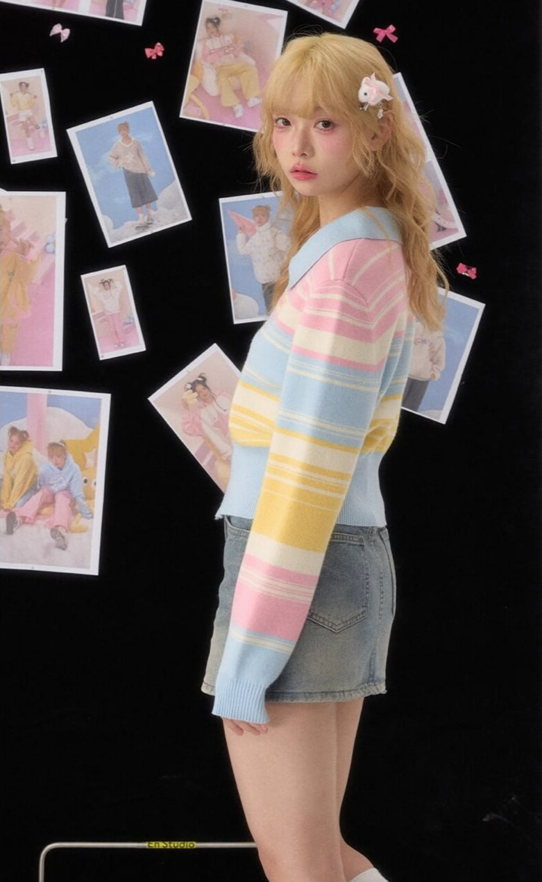 Candy Pop Rainbow Zip Knit