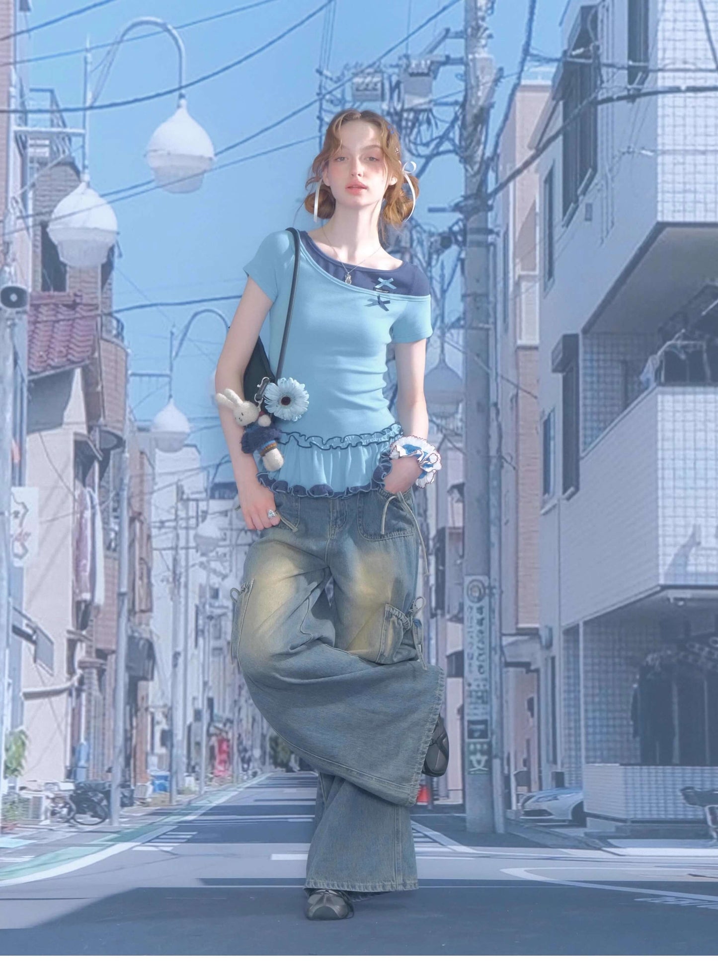 Bicolor Sweet Ribbon Tops