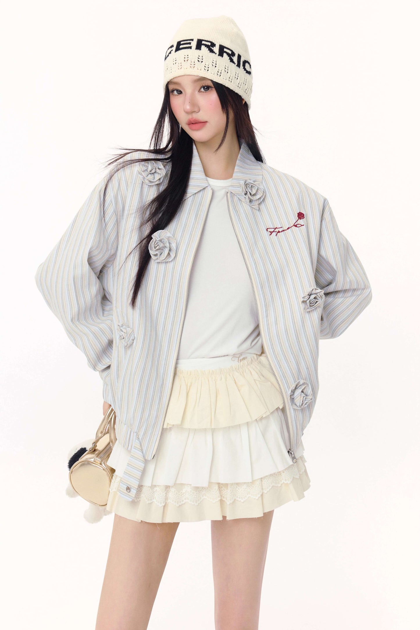 Rosette Petal  Stripe Blouson（全2色）