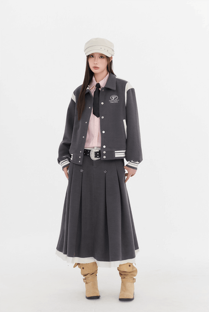 Twinkle Line Collar Sweet Skirt（全2色）