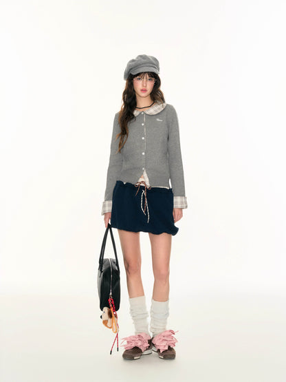 Check Collar Sweet Cardigan（全2色）