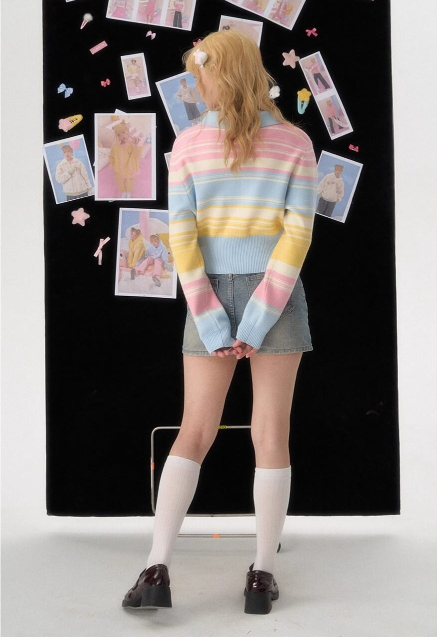 Candy Pop Rainbow Zip Knit