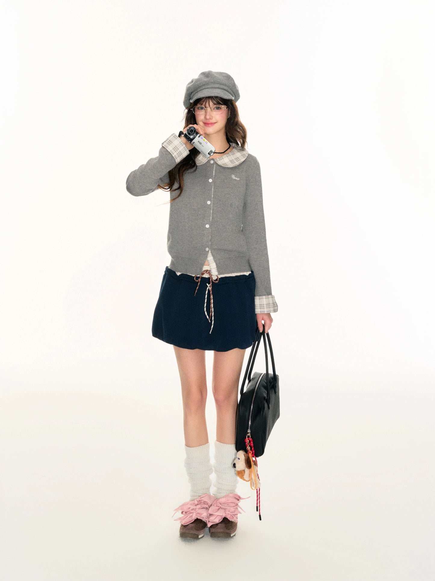 Check Collar Sweet Cardigan（全2色）