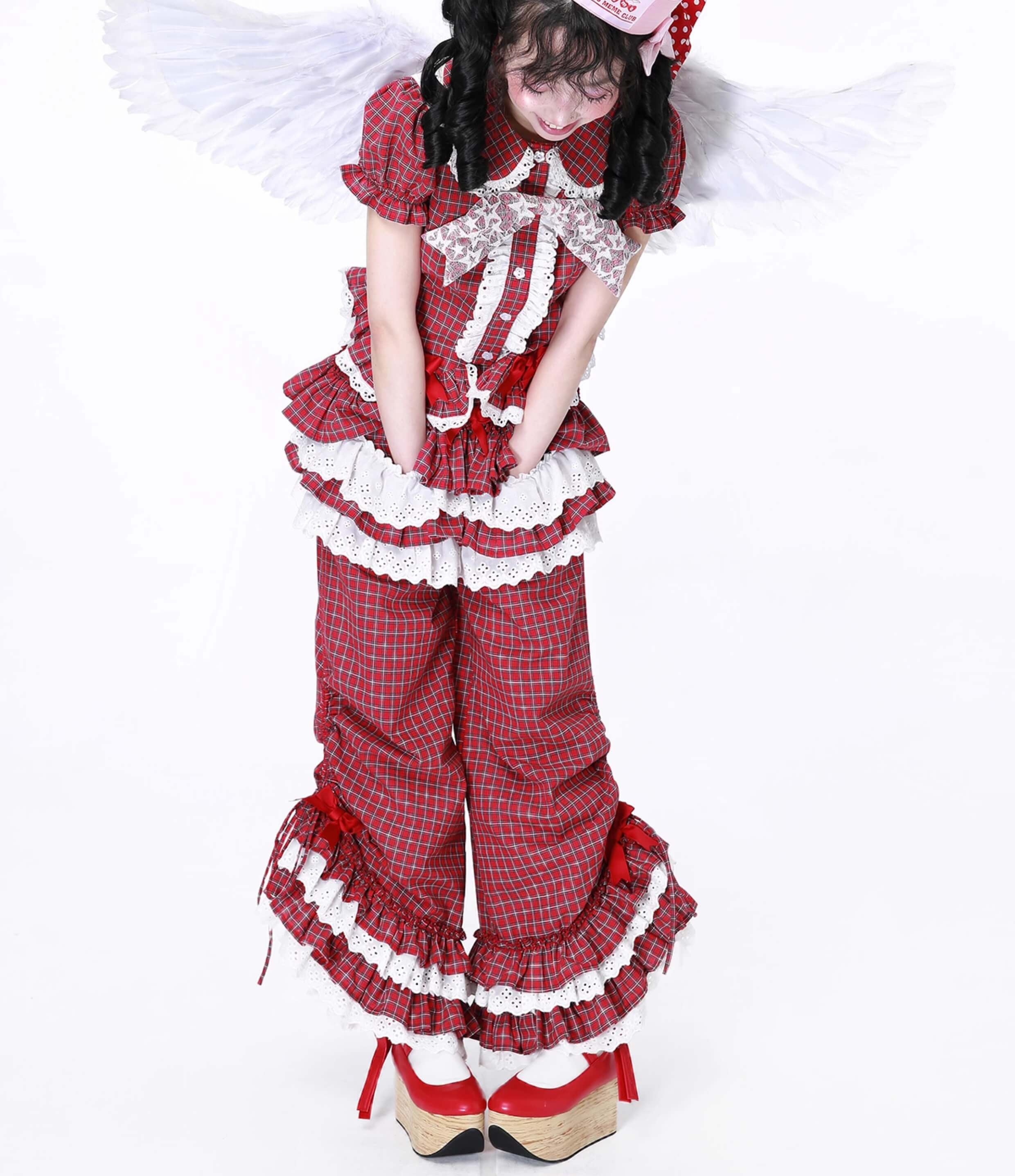 【ご確認用♡⃛】 公式】Candy Sweet Check Frill Pants - Fantage（ファンテージ