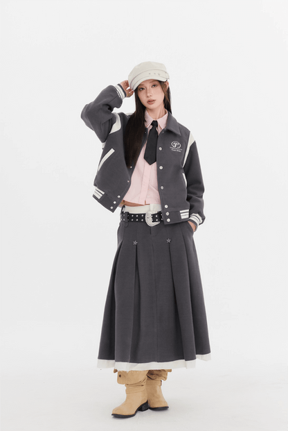 Twinkle Line Collar Sweet Skirt（全2色）