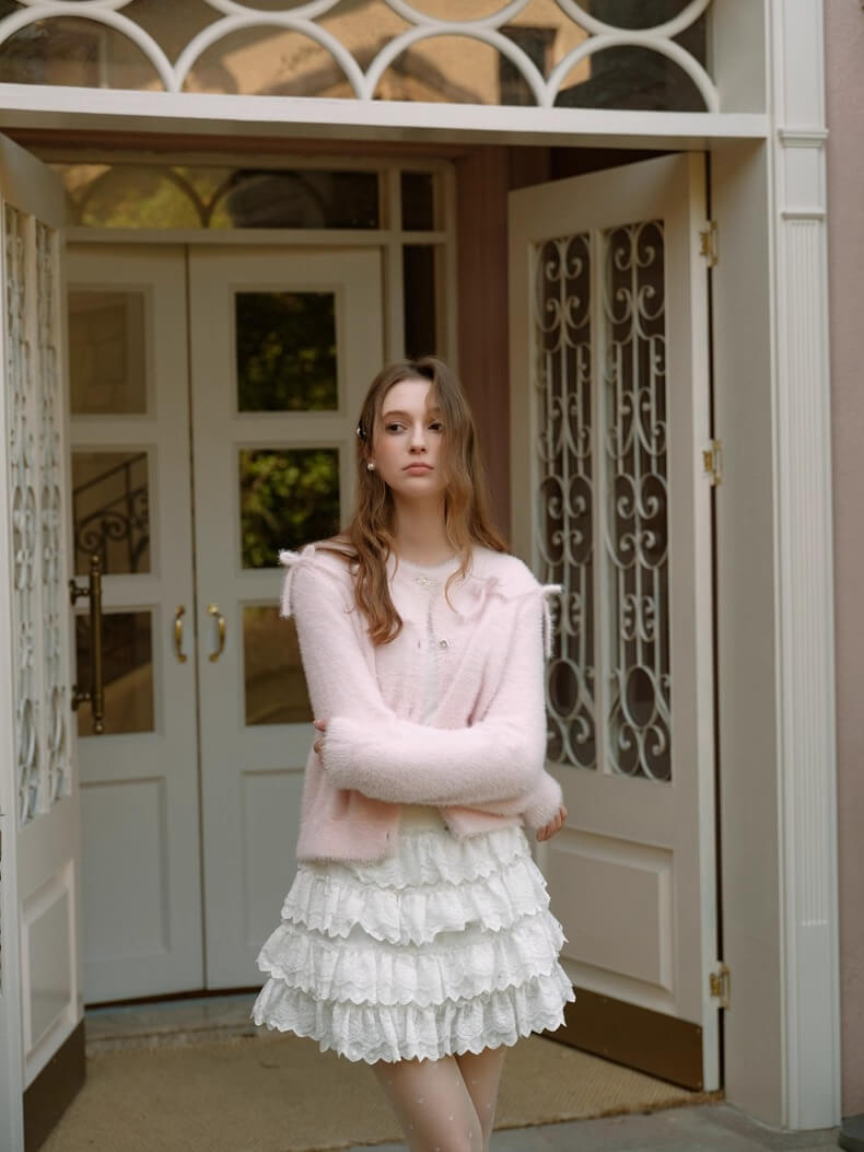 Fluffy Ribbon Bijou Cardigan