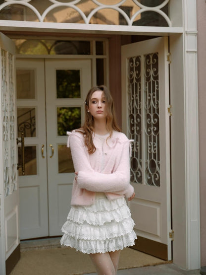 Fluffy Ribbon Bijou Cardigan