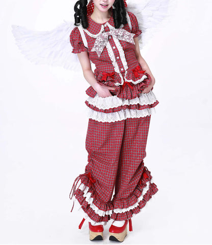 Candy Sweet Check Frill Pants