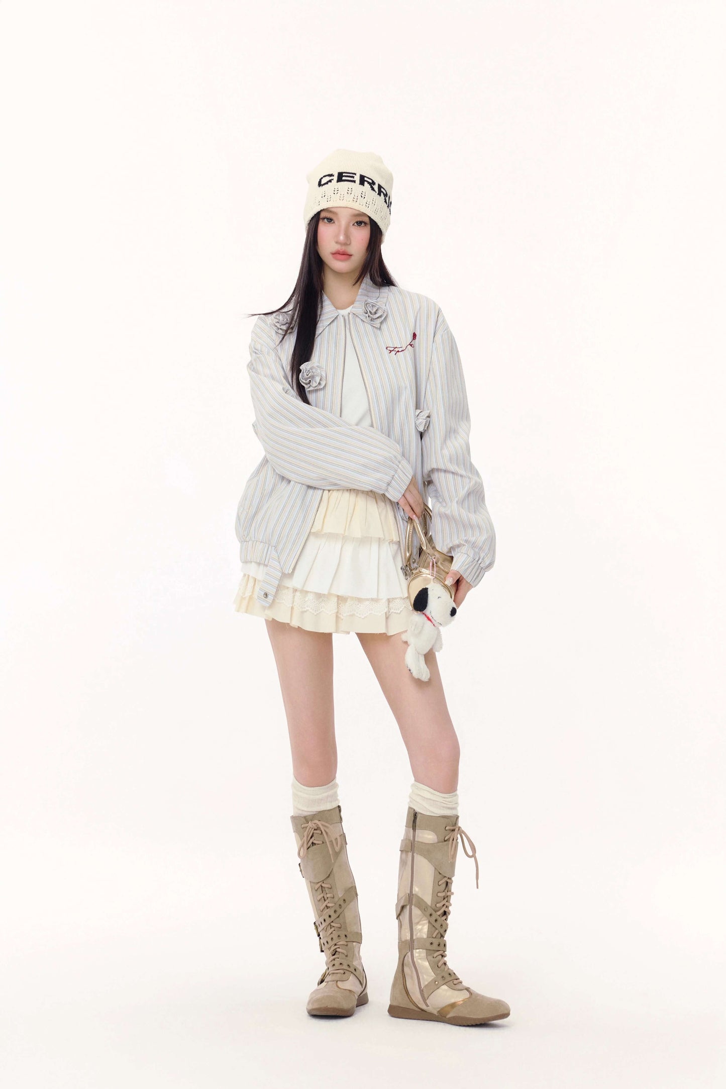 Rosette Petal  Stripe Blouson（全2色）