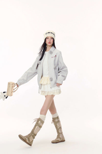 Rosette Petal  Stripe Blouson（全2色）