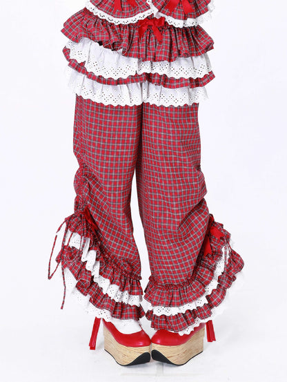 Candy Sweet Check Frill Pants