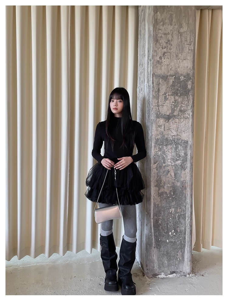 Black Swan Fluffy Tulle Short Dress