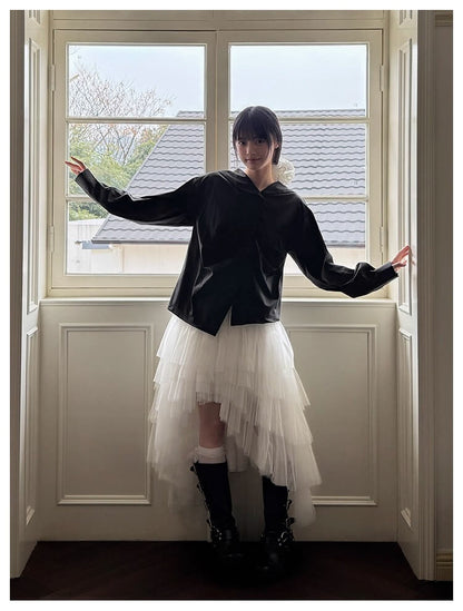 Asymmetry Layered Fluffy Tulle Skirt