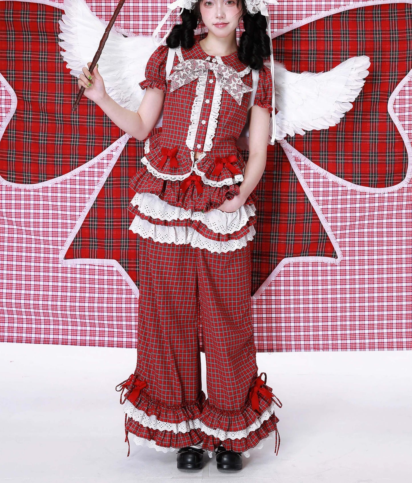 Candy Sweet Check Frill Pants