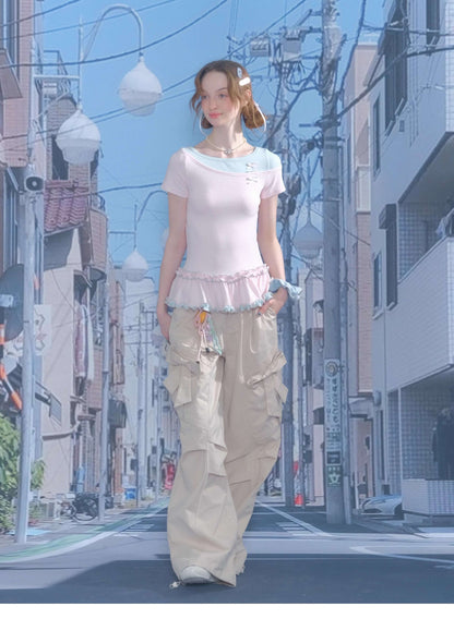 Bicolor Sweet Ribbon Tops