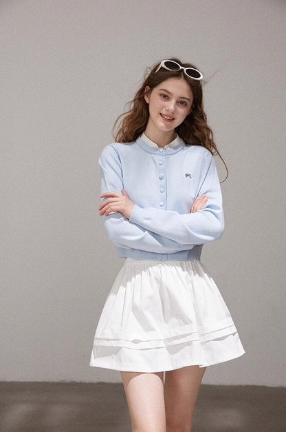 Pastel Ribbon Blue Knit Cardigan