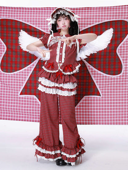 Candy Sweet Check Frill Pants