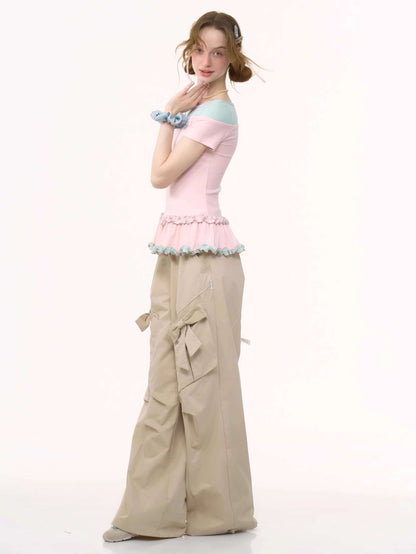 Bicolor Sweet Ribbon Tops