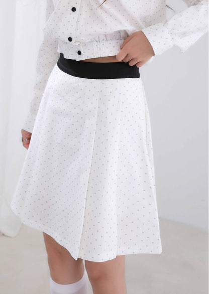Dot Ribbon Sailor Mini Skirt