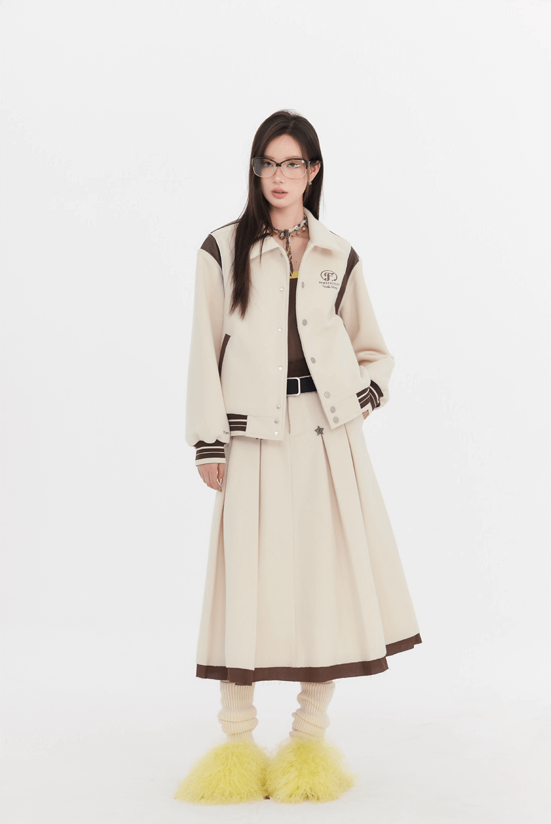 Twinkle Line Collar Sweet Skirt（全2色）