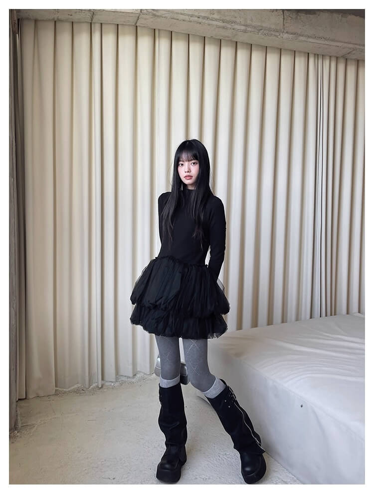 Black Swan Fluffy Tulle Short Dress