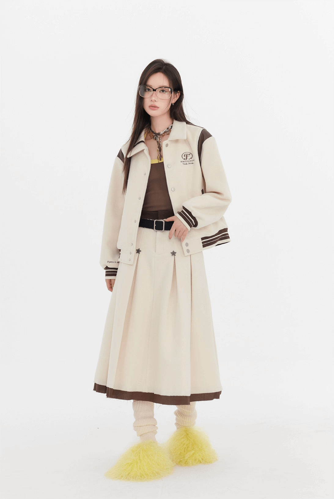 Twinkle Line Collar Sweet Skirt（全2色）