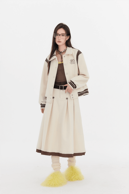 Twinkle Line Collar Sweet Skirt（全2色）