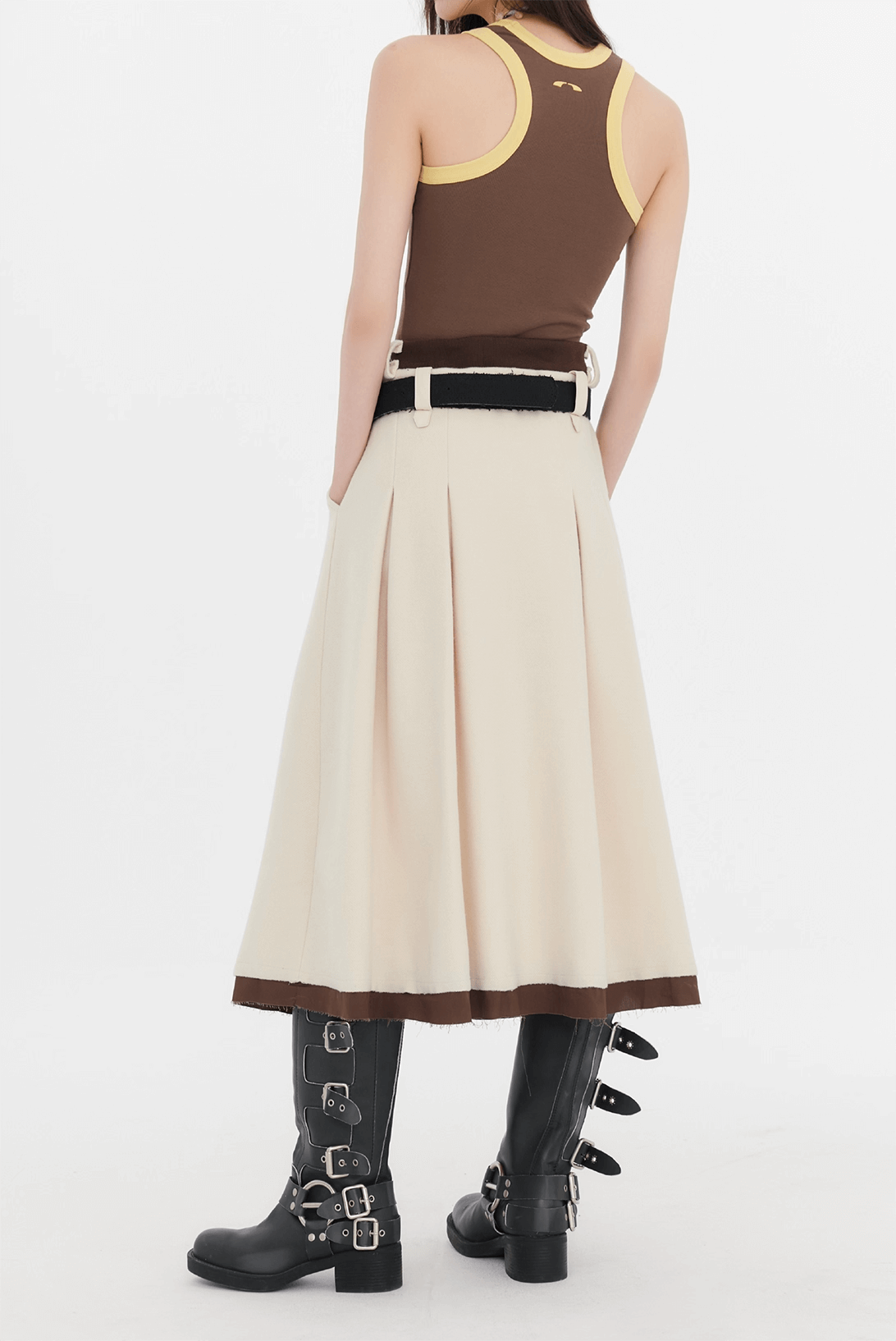 Twinkle Line Collar Sweet Skirt（全2色）