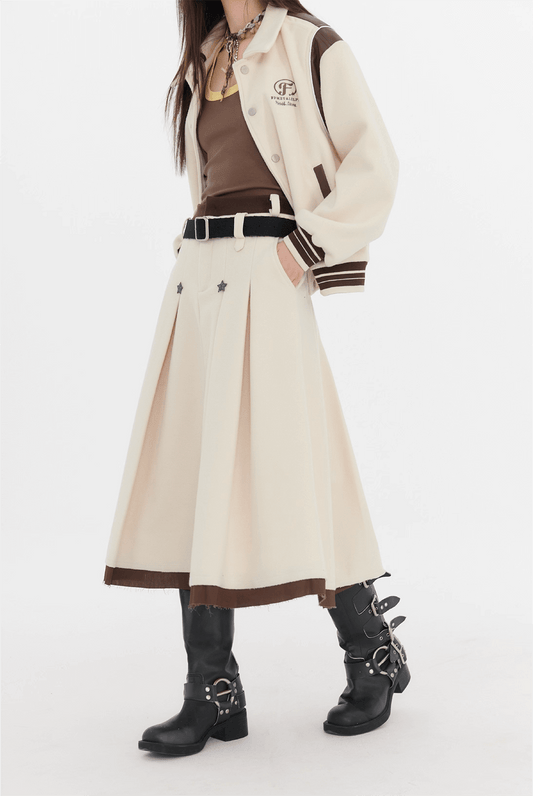 Twinkle Line Collar Sweet Skirt（全2色）