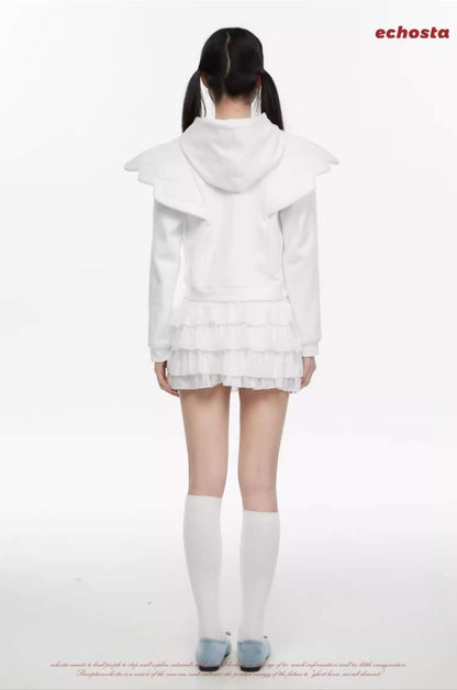 Angel Wing Zip Sweater Hoodie